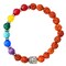 LOVENSPIRE 7 Chakra Rudraksha Bracelet with Buddha Head Natural Crystal Healing Stone Beaded Stretch Bracelet for Yoga Meditation Prayer Jewelry Gift for Men Women
